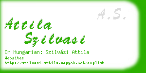 attila szilvasi business card